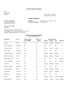 Material Safety Data Sheet