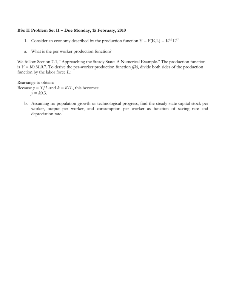 Bsc Ii Problem Set Ii Questions