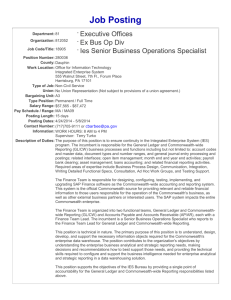 Job Posting Department: 81 - Executive Offices Organization