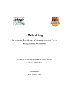 Methodology for assessing determinants of competitiveness Czech