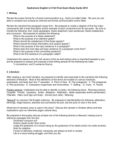 Eng 3-4 Fall Final Exam Study Guide 2010