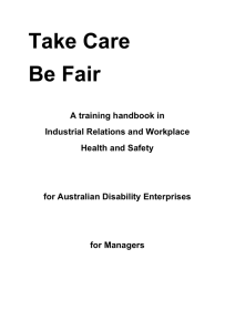 Take Care Be Fair – A training handbook for Managers