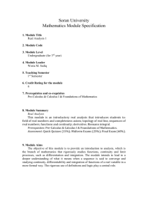 Soran University Mathematics Module Specification 1. Module Title