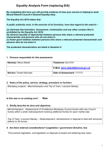 Equality Impact Assessment Form