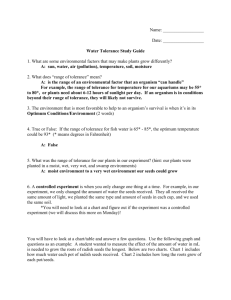 Water Tolerance Study Guide KEY