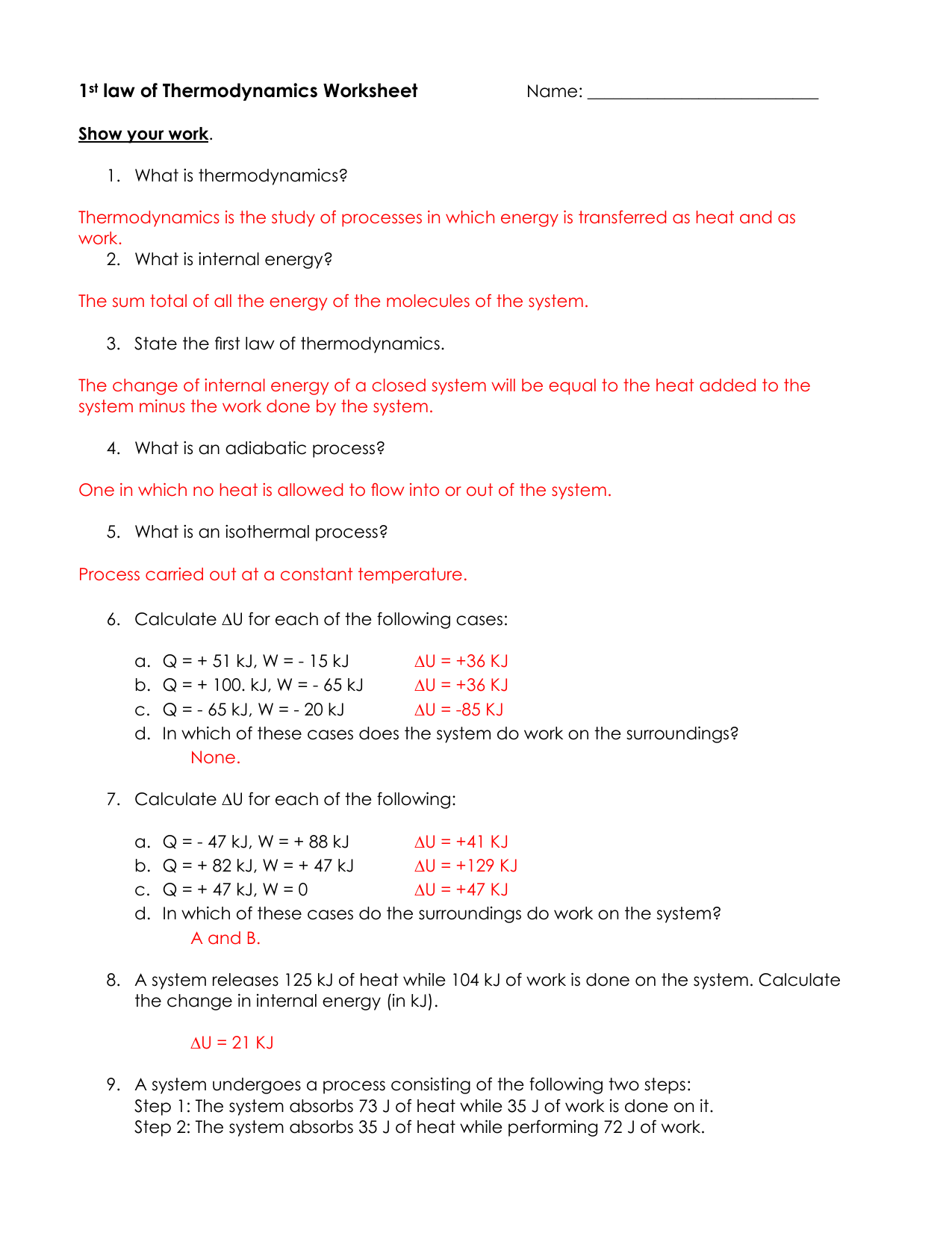  Laws Of Thermodynamics Worksheet Answers Free Download Goodimg co