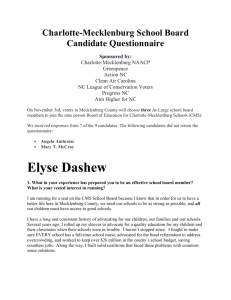 Charlotte-Mecklenburg School Board Candidate Questionnaire