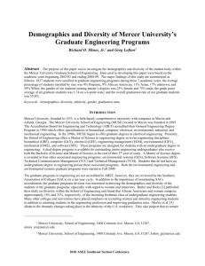 Demographics and Diversity of Mercer University's - ASEE