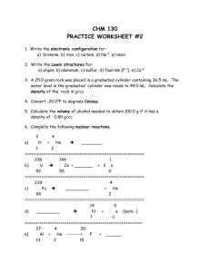 Worksheet Test #2