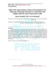 Effects of Airport Runway Deicers on Standard Test Materials