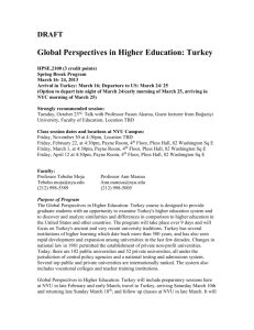 DRAFT Global Perspectives in Higher Education: Turkey HPSE