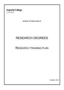 research training plan - Faculty of Medicine