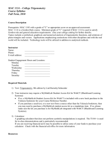 MAC 1114 – College Trigonometry