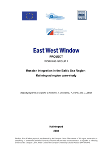 Kaliningrad region case-study, by G