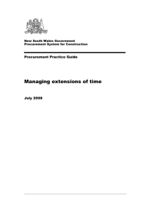 Managing extensions of time - ProcurePoint