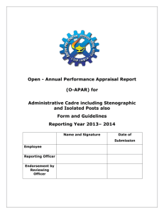 O-Apar Form for Administrative Common Cadre including