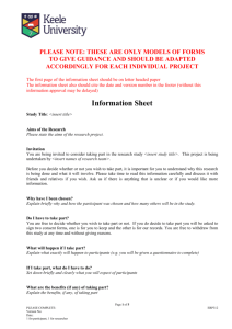 Example Info Sheet Consent form March 12