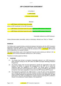 Model JRP-Consortium Agreement