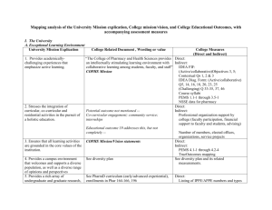 COPHS Educational Goals/Objectives