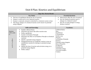 Unit 8 Plan: Kinetics and Equilibrium Stage One: Desired Results