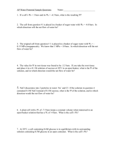 AP Water Potential Sample Questions