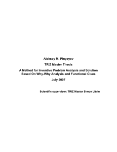 Why-Why Analysis Application for Inventive Problem Definition
