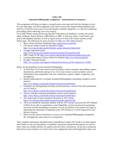 Annotated bibliography of research on virtual world