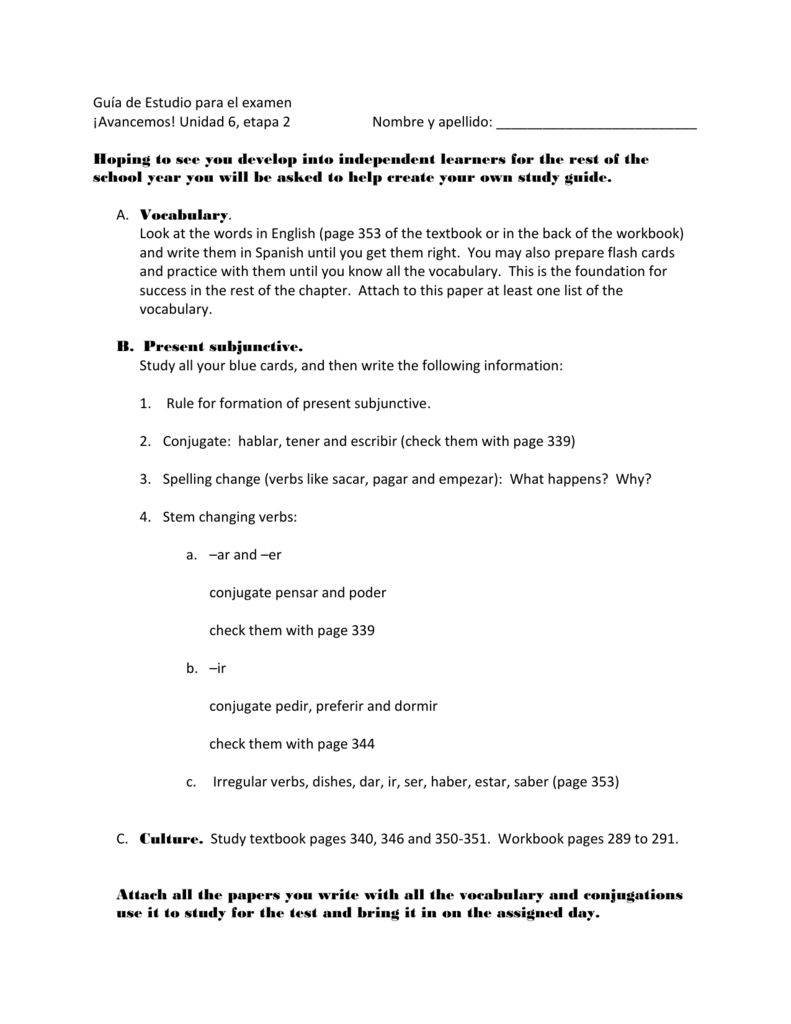 Advencemos Spanish 2 Practice Book Answers - Spanish 2 ...