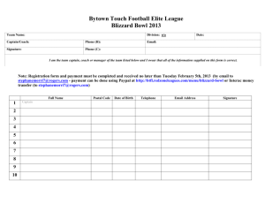 Blizzard Bowl 2013 - Bytown Touch Football League