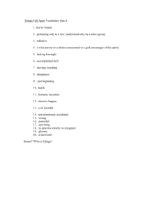 Things Fall Apart Vocabulary Quiz - Southwestern HS 2015 English