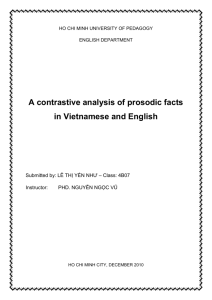 Vietnamese and English prosodic facts