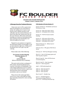 SOCCER CLUB COACHES NEWSLETTER Volume 4, Issue 1