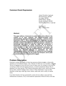 Common Event Expression - Making Security Measurable