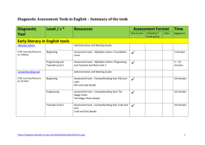 Diagnostic Assessment Tools in English
