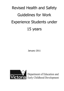 Revised Health and Safety Guidelines for Work Experience Students