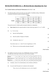 Review Questions - IB Math Studies (Class of 2014)