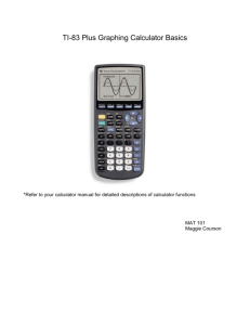 TI-83 Plus Graphing Calculator Basics