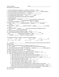 Answers to Review Sheet - Ms. Lisa Cole-