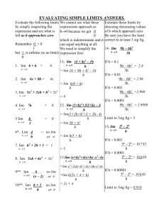 EVALUATING SIMPLE LIMITS