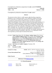 Uncomplexed cyclodextrin compositions for odor controlUSP6987099