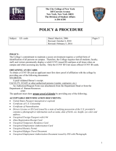 ID Card Policy - The City College of New York