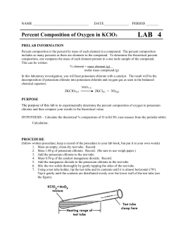 decomposition of potassium chlorate experiment