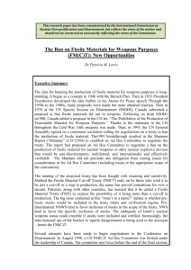 The Ban on Fissile Materials for Weapons Purposes
