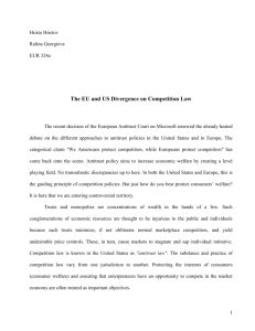 The EU and US Divergence on Competition Law