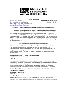 News Release - Knoxville Symphony Orchestra