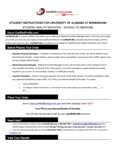 STUDENT INSTRUCTIONS FOR UNIVERSITY OF ALABAMA AT