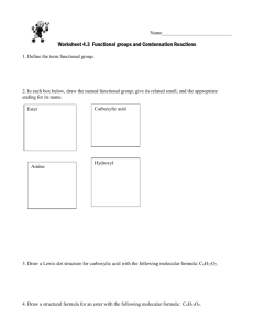 Worksheet 4.3 Functional groups and