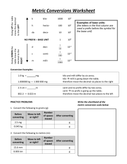 METRIC CONVERSION