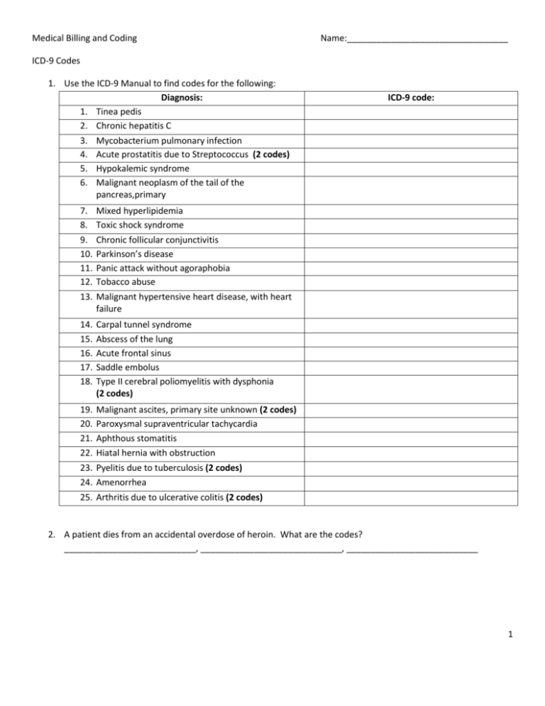 Coding practice worksheet 1 - MBC-CWHS