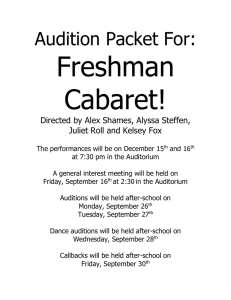 Audition Packet For